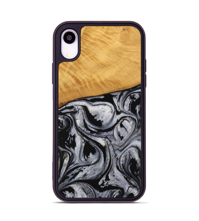 iPhone Xr Wood Phone Case - Lexi (Black & White, 738143)