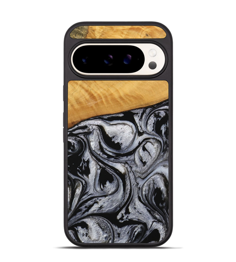 Pixel 9 Pro Wood Phone Case - Lexi (Black & White, 738143)