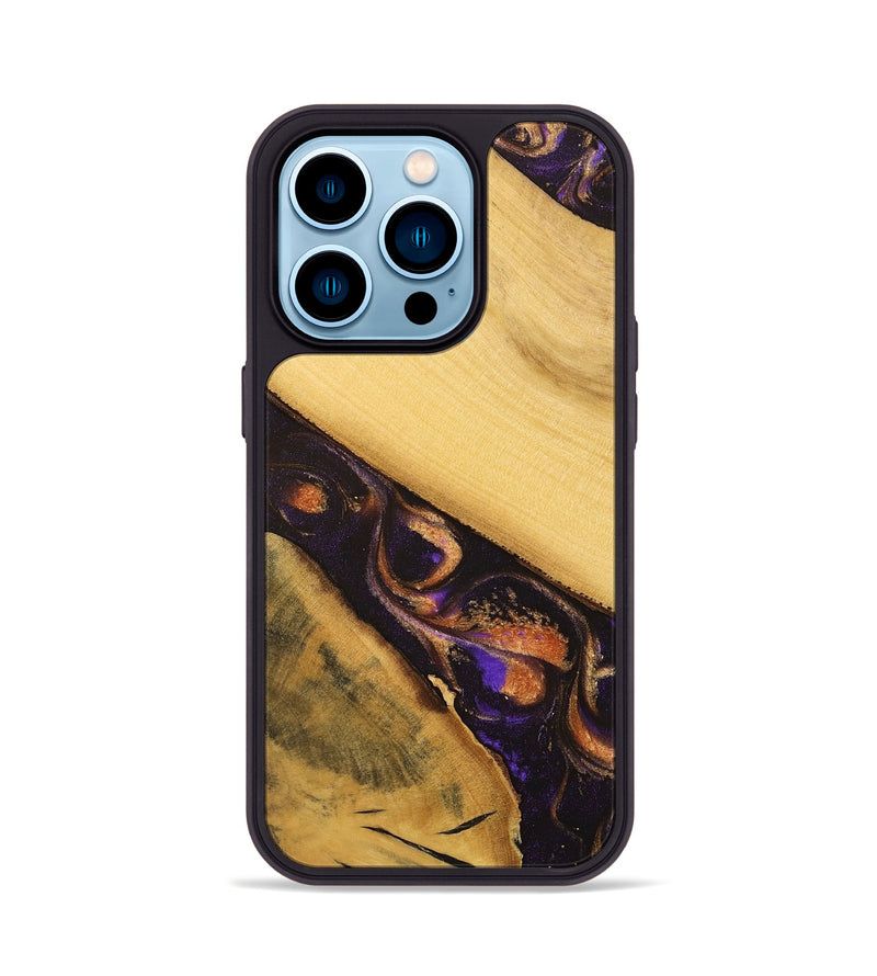 iPhone 14 Pro Wood Phone Case - Hebert (Purple, 738163)