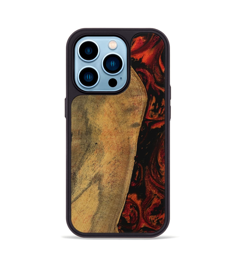 iPhone 14 Pro Wood Phone Case - Cesya (Red, 738200)