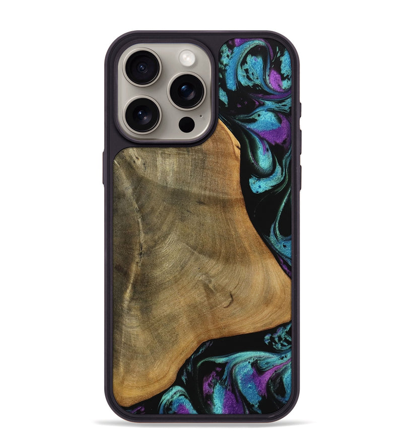 iPhone 15 Pro Max Wood Phone Case - Sula (Blue, 738218)