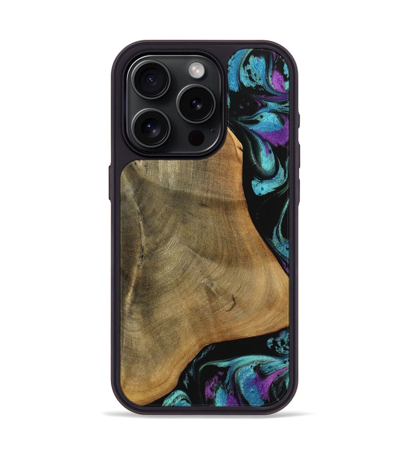 iPhone 15 Pro Wood Phone Case - Sula (Blue, 738218)