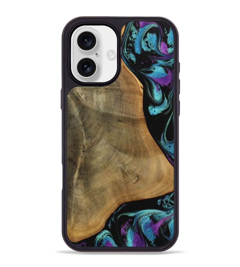 iPhone 16 Plus Wood Phone Case - Sula (Blue, 738218)