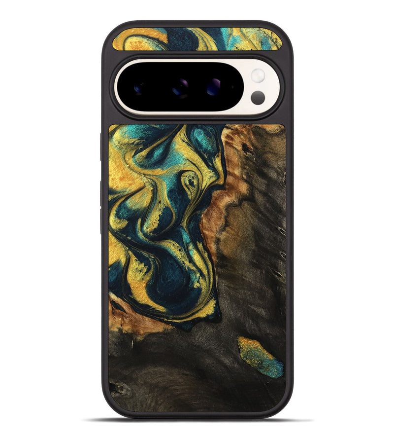 Pixel 9 Pro XL Wood Phone Case - Djordje (Teal & Gold, 738256)