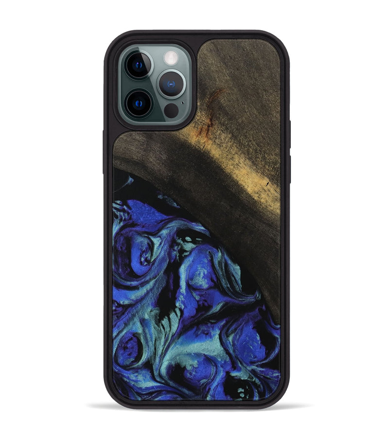 iPhone 12 Pro Max Wood Phone Case - Cherey (Blue, 738350)