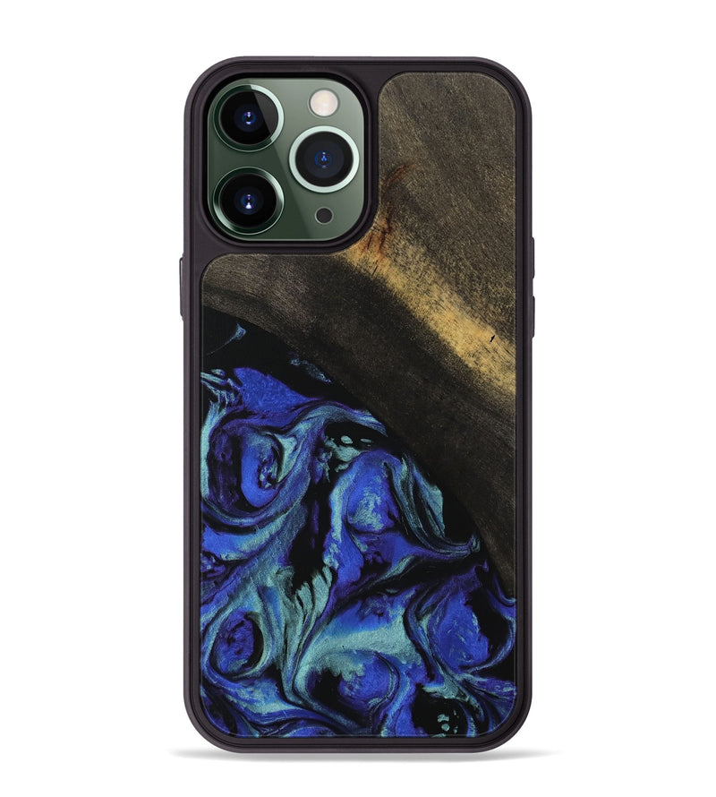 iPhone 13 Pro Max Wood Phone Case - Cherey (Blue, 738350)