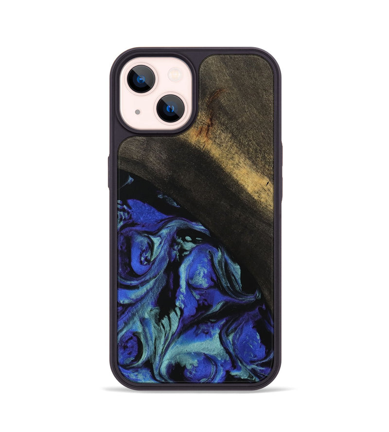 iPhone 14 Wood Phone Case - Cherey (Blue, 738350)