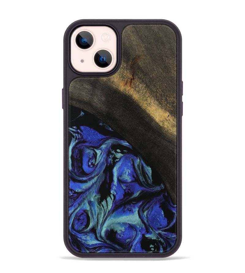 iPhone 14 Plus Wood Phone Case - Cherey (Blue, 738350)