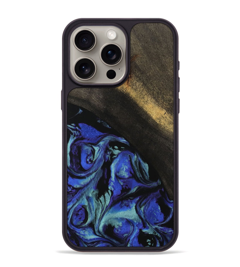 iPhone 15 Pro Max Wood Phone Case - Cherey (Blue, 738350)