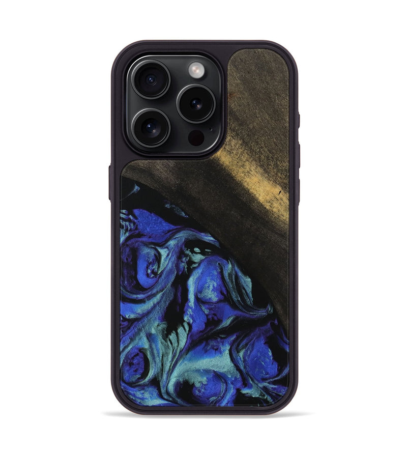 iPhone 15 Pro Wood Phone Case - Cherey (Blue, 738350)