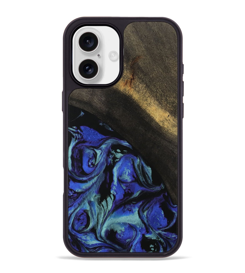 iPhone 16 Plus Wood Phone Case - Cherey (Blue, 738350)