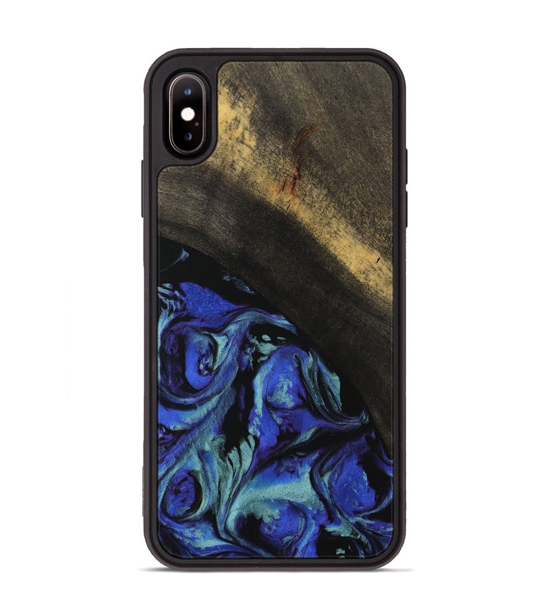 iPhone Xs Max Wood Phone Case - Cherey (Blue, 738350)