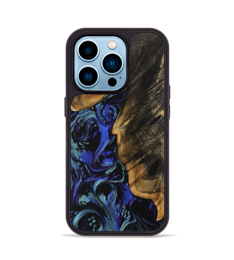 iPhone 14 Pro Wood Phone Case - Buell (Blue, 738365)