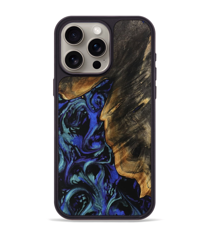 iPhone 15 Pro Max Wood Phone Case - Buell (Blue, 738365)