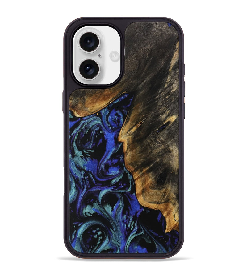 iPhone 16 Plus Wood Phone Case - Buell (Blue, 738365)