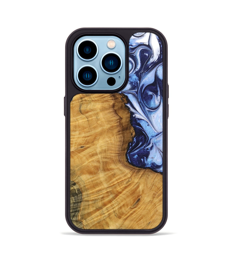 iPhone 14 Pro Wood Phone Case - Maude (Blue, 738387)