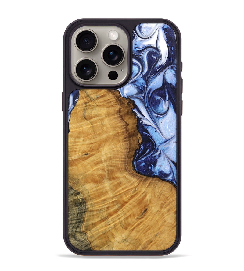 iPhone 15 Pro Max Wood Phone Case - Maude (Blue, 738387)