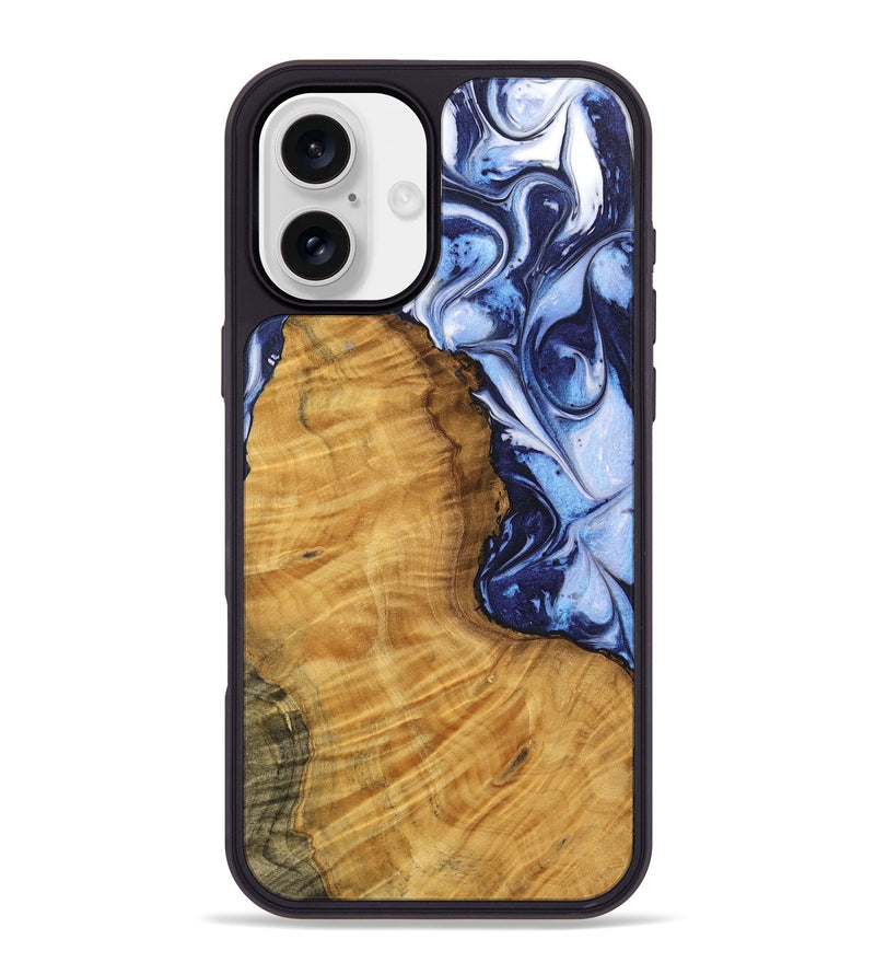 iPhone 16 Plus Wood Phone Case - Maude (Blue, 738387)