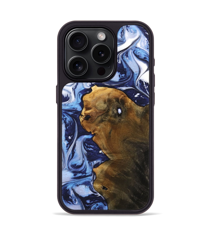 iPhone 15 Pro Wood Phone Case - Debra (Blue, 738410)