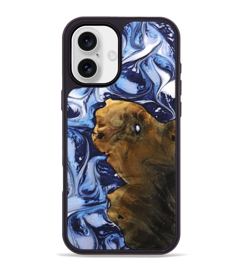 iPhone 16 Plus Wood Phone Case - Debra (Blue, 738410)