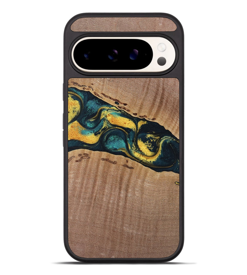 Pixel 9 Pro XL Wood Phone Case - Hugh (Teal & Gold, 738417)