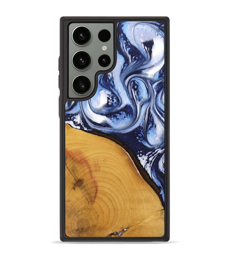 Galaxy S23 Ultra Wood Phone Case - Malinda (Blue, 738429)