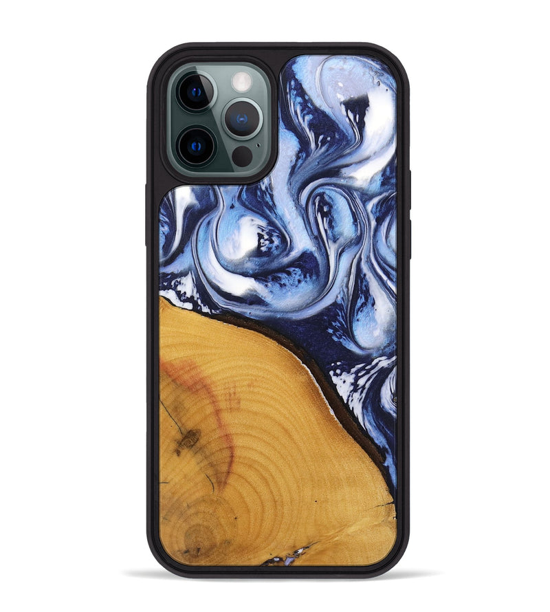 iPhone 12 Pro Max Wood Phone Case - Malinda (Blue, 738429)