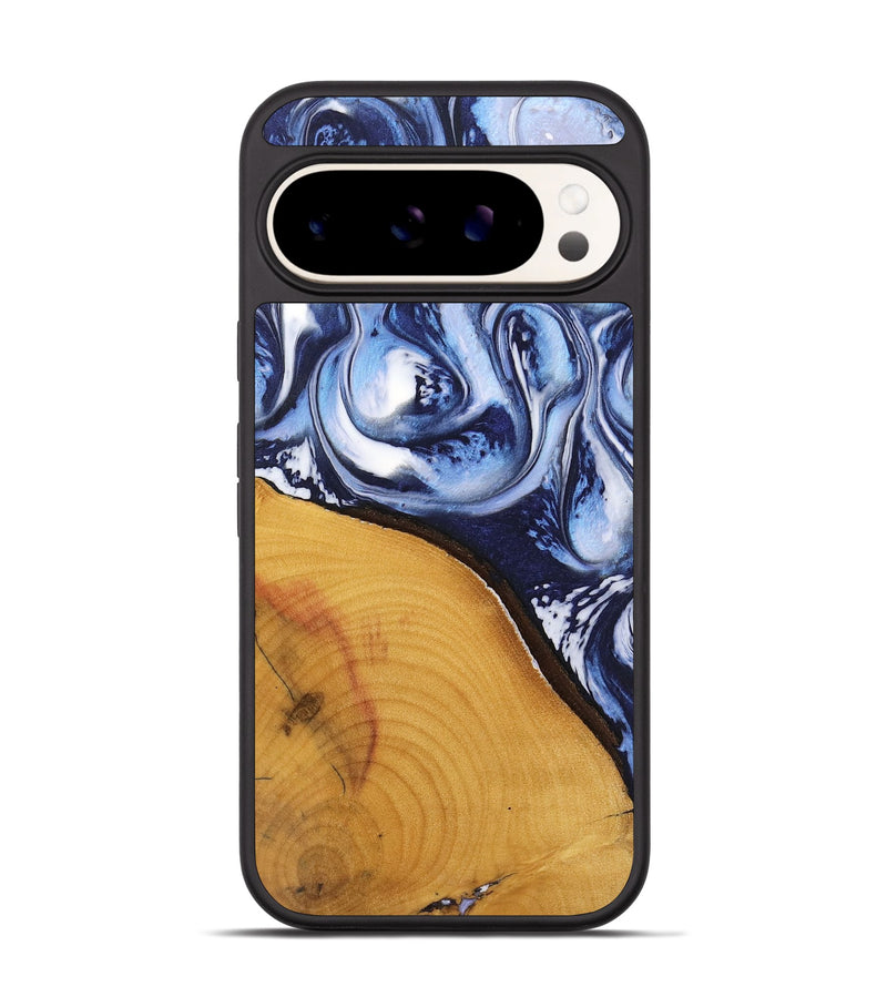 Pixel 9 Wood Phone Case - Malinda (Blue, 738429)