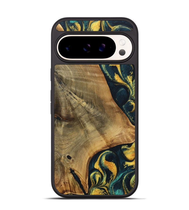 Pixel 9 Wood Phone Case - Ketti (Teal & Gold, 738434)