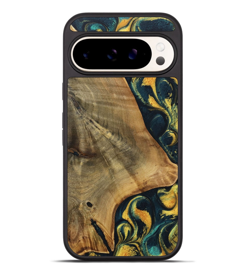 Pixel 9 Pro XL Wood Phone Case - Ketti (Teal & Gold, 738434)