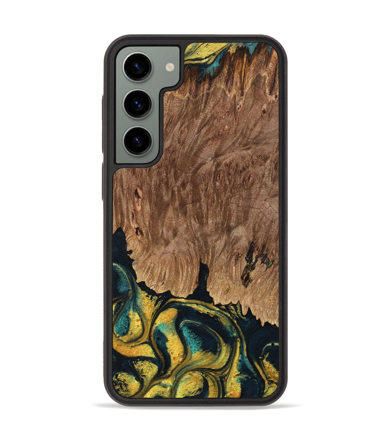 Galaxy S23 Plus Wood Phone Case - Marylin (Teal & Gold, 738438)