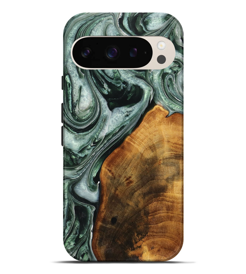 Pixel 9 Pro XL Wood Live Edge Phone Case - Qain (Green, 738749)