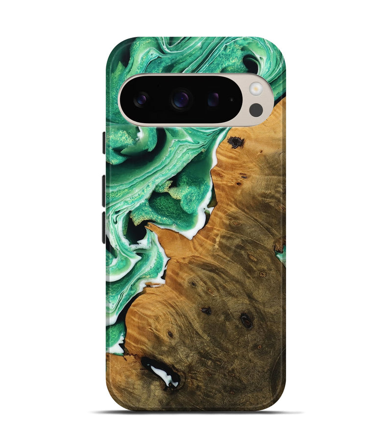 Pixel 9 Pro Wood Live Edge Phone Case - Sherree (Green, 738751)