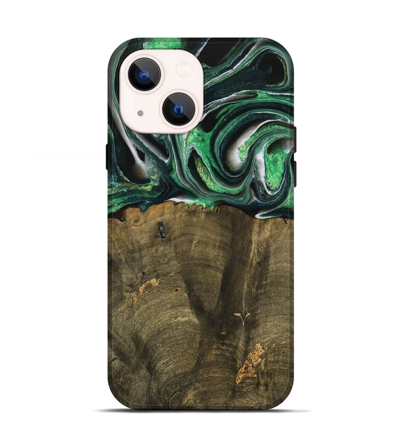 iPhone 13 Wood Live Edge Phone Case - Nadir (Green, 738764)