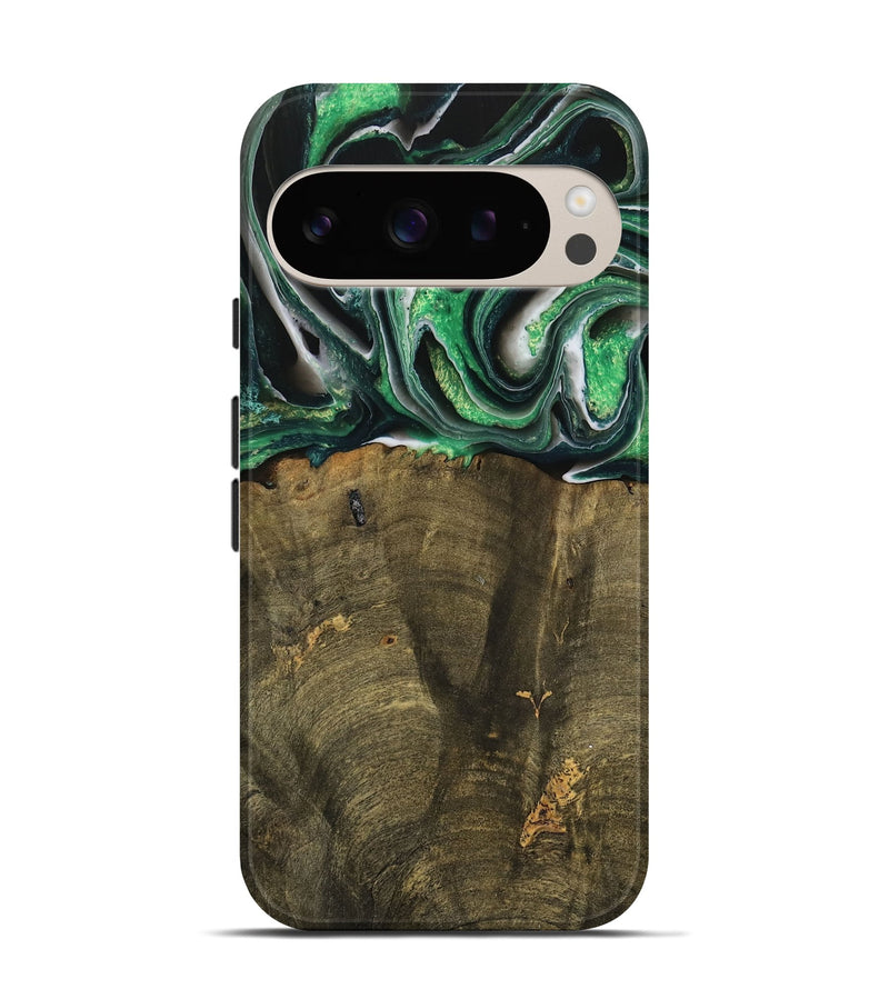 Pixel 9 Wood Live Edge Phone Case - Nadir (Green, 738764)