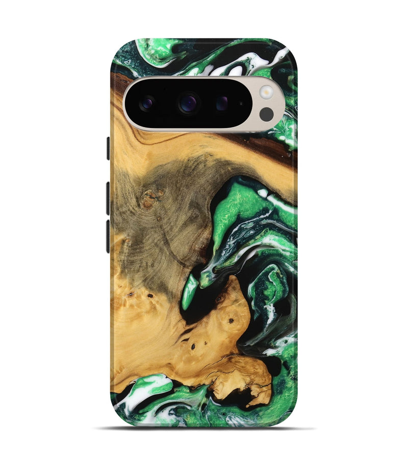 Pixel 9 Pro Wood Live Edge Phone Case - Brandie (Green, 738769)