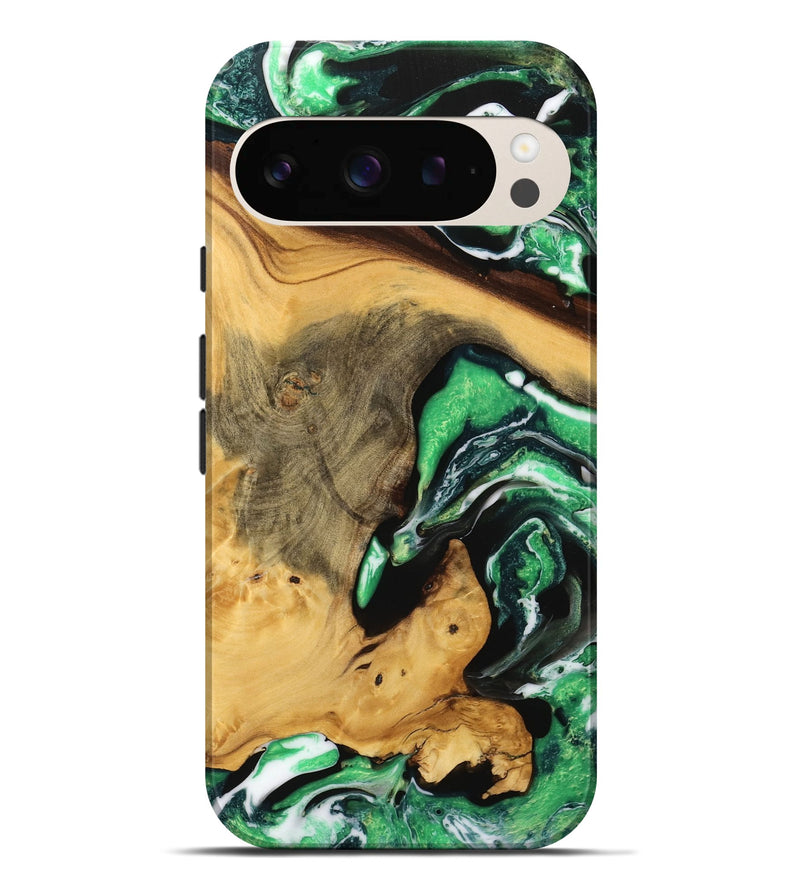 Pixel 9 Pro XL Wood Live Edge Phone Case - Brandie (Green, 738769)