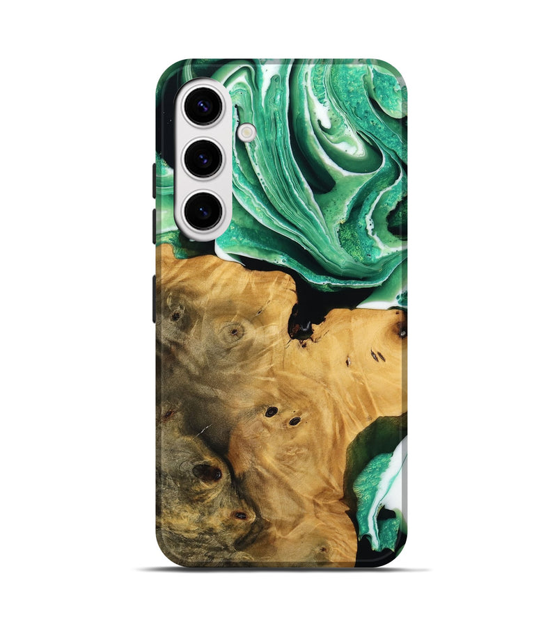 Galaxy S25 Wood Live Edge Phone Case - Surin (Green, 738773)