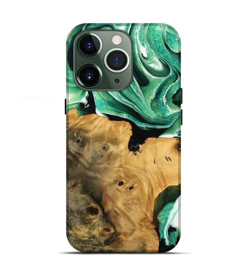 iPhone 13 Pro Wood Live Edge Phone Case - Surin (Green, 738773)