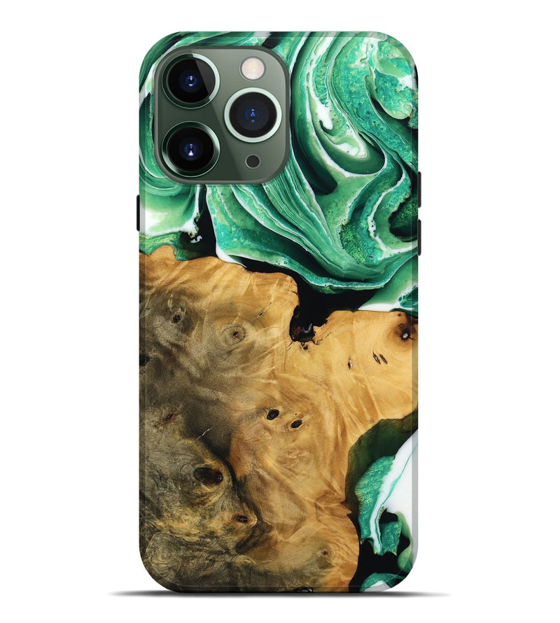 iPhone 13 Pro Max Wood Live Edge Phone Case - Surin (Green, 738773)