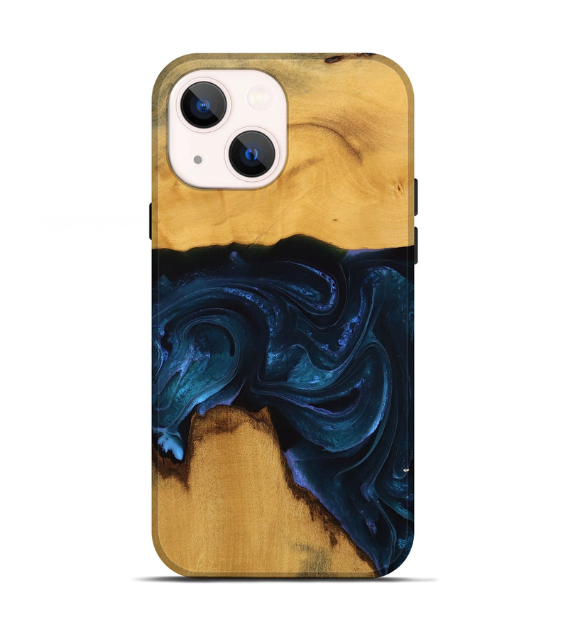 iPhone 13 Wood Live Edge Phone Case - Lita (Blue, 738774)