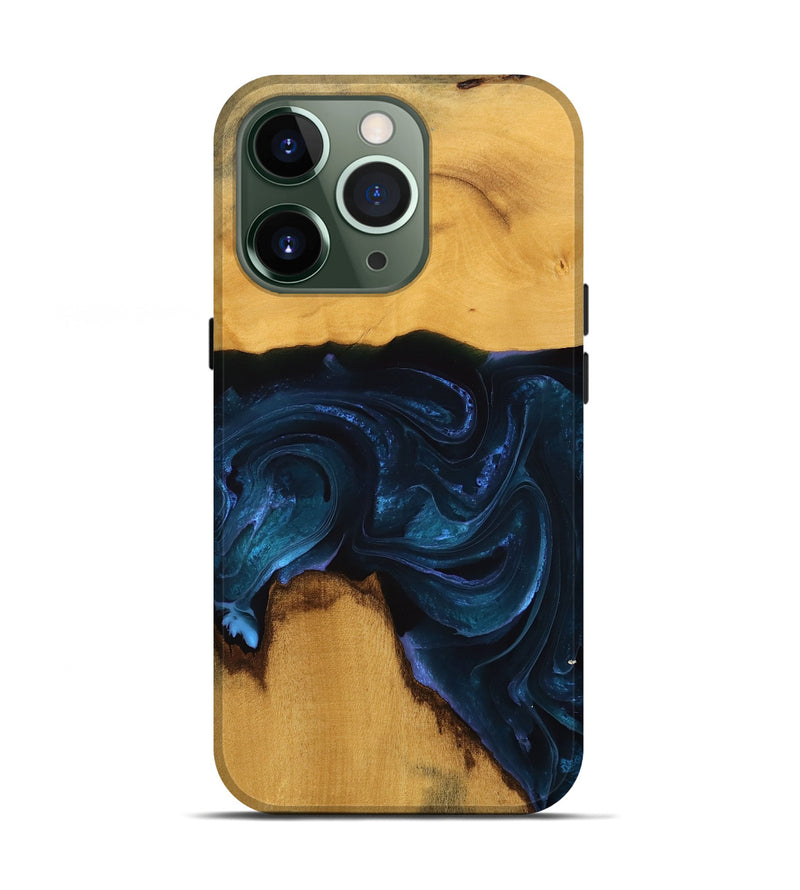 iPhone 13 Pro Wood Live Edge Phone Case - Lita (Blue, 738774)