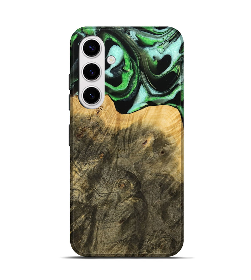 Galaxy S25 Wood Live Edge Phone Case - Mayra (Green, 738775)