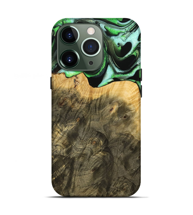 iPhone 13 Pro Wood Live Edge Phone Case - Mayra (Green, 738775)