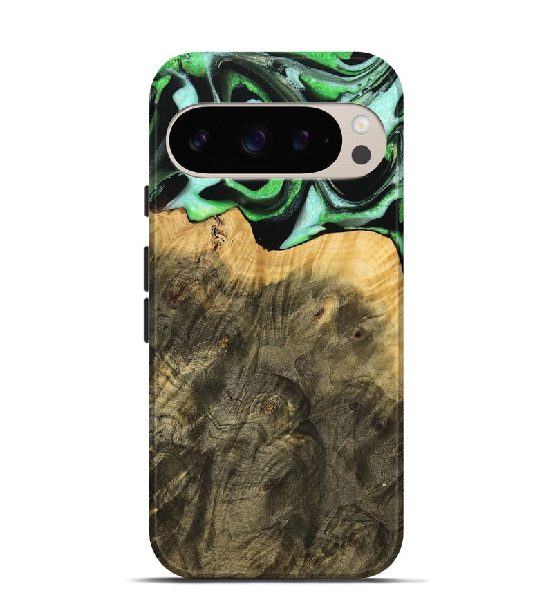 Pixel 9 Pro Wood Live Edge Phone Case - Mayra (Green, 738775)