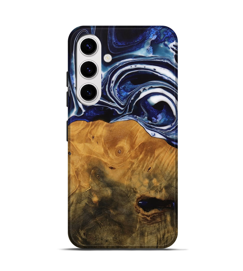 Galaxy S25 Wood Live Edge Phone Case - Shirley (Blue, 738780)