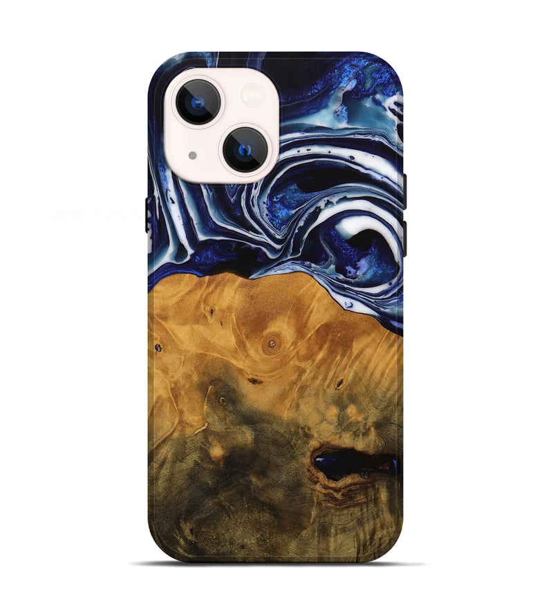 iPhone 13 Wood Live Edge Phone Case - Shirley (Blue, 738780)