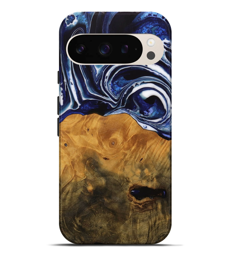 Pixel 9 Pro XL Wood Live Edge Phone Case - Shirley (Blue, 738780)