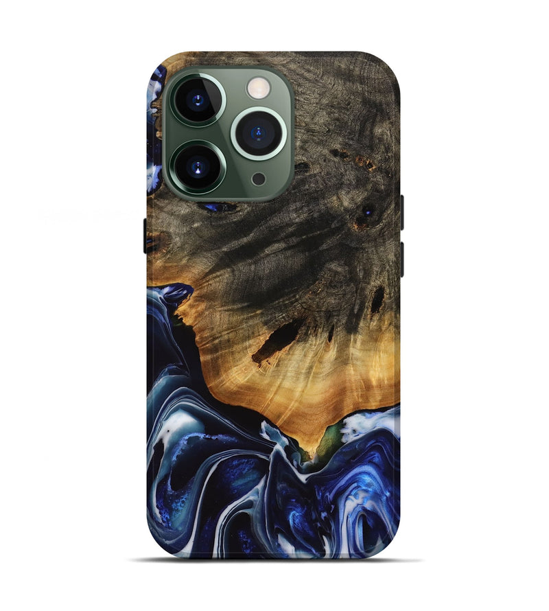 iPhone 13 Pro Wood Live Edge Phone Case - Sacto (Blue, 738781)