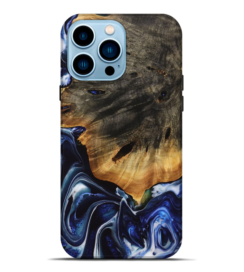 iPhone 14 Pro Max Wood Live Edge Phone Case - Sacto (Blue, 738781)